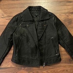 Black faux leather jacket size M